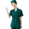 Traje Split de Manga Longa e Curta para Enfermeira Feminina Curto Verde Escuro Traje de Enfermeira Macacão Médico de Emergência para Sala de Operação
