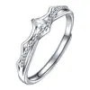 Anillo de pareja de Princesa y Caballero plata esterlina anillo de pareja regalo para hombres y mujeres conmemorativo dedo índice moda personalidad estilo frío
