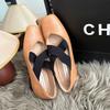 Sapatos de Ballet de Bico Quadrado Polido Nariz de Porco para Roupa Exterior Feminina Novo Chinoiserie Retrô Tira Cruzada Mary Jane Salto Grosso Salto Alto Feminino