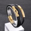 Pulsera Europea y Americana Transfronteriza de Acero Inoxidable Magnética de Cuero Cuerda Trenzada Pulsera de Hombre Pulsera Personalizada Tejida de Moda