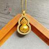 Tienda de oro mismo estilo oro arena antiguo colgante de calabaza hueca con incrustaciones de diamantes colgante de calabaza giratorio para correr accesorios diy