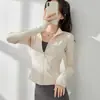Ropa de Protección Solar de Seda de Hielo Negra, Ropa de Protección Solar de Verano Ajustada para Mujer, Estilo de Chaqueta Top de Yoga Ajustado a la Cintura para Mujer, Nuevo 2026