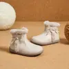 Botas tipo Martin para Niña con Forro de Felpa Otoño/Invierno 2026 Nuevas Botas Cortas de Algodón de Doble Capa para Niños Botas Cálidas de Cuero Botas de Nieve Botas de Piel