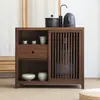 Nuevo Gabinete de Té de Madera de Olmo Viejo Estilo Chino, Gabinete Lateral de Té de Madera Maciza, Gabinete Lateral de Mesa de Té, Estante de Almacenamiento de Mesa de Té para Sala de Té, Mesa Lateral Lateral