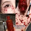 Sombra de Ojos Líquida Roja con Lentejuelas Vnkt Maquillaje de Escenario Gel con Brillantina Super Brillante Maquillaje de Ojos de Cristal Maquillaje de Espectáculo