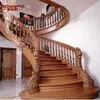 Escaleras Interiores de Madera Maciza Personalizadas para Toda la Casa con Pasamanos, Escaleras de Troncos de Lujo Totalmente Equipadas Pintadas en Oro para Loft de Villa, Comercio Exterior