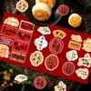 Festival de Medio Otoño Pegatinas Felices China Pasteles de Luna Caja de Regalo de Frutas Decoración Pegatinas de Sellado Pegatinas Adhesivas para Regalo Pegatinas