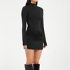 Moda de Exportación Europea y Americana Nuevo 2025 Elegante Sexy Lv Vestido Corto de Color Sólido Plisado Ajustado al Cuerpo para Mujer