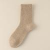 Meias de lã atacado masculinas outono e inverno quentes forradas com fleece frio terry grossas cor sólida alta inverno longas