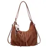 Bolsa Tote Retro Fosca de Grande Capacidade Feminina Outono 2026 Simples Diária Multifuncional para Trabalho e Dia a Dia Transversal Ombro