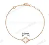 Pulsera Mini Trébol de Cuatro Hojas Flor Única Chapada en Oro Rosa de 18 Quilates con Ágata Roja, Artesanía de Precisión CNC, Directamente de la Fábrica Fuente