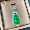 2024 Nuevo Colgante de Joyería Zhuangshang Incrustado Calcedonia Verde Colgante de Calabaza Elegante Colgante de Jade Colgante para Mujer