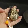 Adorno de Latón del Dios de la Riqueza para Atraer Riqueza y Tesoros, Pieza de Mano Giratoria del Dios de la Riqueza, Artesanía Amarilla del Dios de la Riqueza