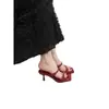Sandalias de Verano 2024 Estilo Francés de Punta Cuadrada y Abierta con Tiras de Tacón Fino para Mujer, Zapatillas Únicas de Exterior con Tacón Alto