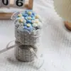 7 ramo de punto de lana flor pompón estilo campestre pequeño ramo para sostener ramo de tela tejida al por mayor