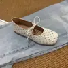 Zapatos Mary Jane Retro Franceses con Cordones para Primavera para Mujer Versátiles de Corte Bajo Zapatos Individuales Estilo Nuevo 2026 Bailarinas Planas