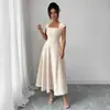 Ropa Personalizada para Mujer 2026 Nuevo Estilo Color Albaricoque Suave Elegante Vestido de Campana Estilo Puro Deseo Vestido Adelgazante para Mujer con un Toque de Alta Gama