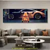 Pintura decorativa de oso violento de moda para sala de estar, pintura de porcelana de cristal KAWS, arte de pared de cabecera de dormitorio infantil de alta gama, mural de e-sports