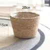Cesto de Flores Tecido em Rattan Escandinavo Decoração para Casa Vaso de Flores Folha de Piano Ornamentos Tecido de Palha Planta Verde Conjunto Grande de Vasos Vasos Grandes de Chão