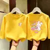 Camiseta de manga larga para niña, nuevo modelo otoño 2026, camiseta básica de algodón puro para niñas, top de cuello redondo para niños mayores