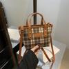 Bolso bandolera ligero de lujo con cuadros escoceses, portátil, de estilo occidental, con textura de alta gama y diseño clásico de nicho para mujer.