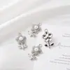 Pingente Pendurado Diamante Banhado Pérola Flor Recortada Coração Escovado Coração de Pêssego Borboleta Acessórios de Joia Colar DIY Pingente Brincos