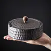 Cinzeiro de grés banhado a ouro Cinzeiro retrô artesanal estilo japonês esmalte de ferro de queima antiga acessórios de cerâmica para casa