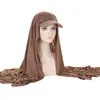 Nuevo Sombrero Bufanda para Mujer de Color Sólido Estilo Transfronterizo con Visera, Versátil Sombrero Bufanda de Punto