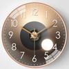 Reloj Moderno Sencillo Reloj de Pared Sala de Estar Arte Popular Reloj Silencioso Moda Luz y Sombra Decoración Personalizada Piedra Huang Shihua