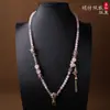 Nueva Cadena de Amuleto Budista Tailandés con Collar de Cristal Rosa, Longitud Ajustable, Hebilla Colgante Versátil para Mujer, Borla China