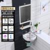 Lavabo de pared, mueble de baño, lavabo combinado, pequeño apartamento, lavabo triangular, balcón, cerámica, simple, de pared, de esquina