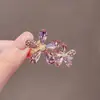 Presilha de cabelo flor de cristal sintético, uma presilha bico de pato sofisticada, pequeno acessório de cabelo, presilha de cabelo para mulheres, presilha delicada para franja lateral