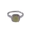 Un ciervo plata esterlina S925 y Zafiro Tianyu anillo cuadrado de temperamento de lujo ligero tejido trenzado hueco de moda simple