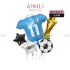Balão de Filme de Alumínio Copa do Mundo Conjunto de Balão Camisa de Futebol Barra de Balão Copa Europeia Noite de Futebol Balão Decorativo