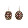 Pendientes de Turquesa de Estilo Étnico Occidental de Nuevo Estilo Transfronterizos, Pendientes Ovalados de Turquesa Personalizados con Incrustaciones de Diamantes Retro Creativos