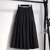 Falda Negra para Mujer Popular Este Año Primavera y Verano Nuevos Éxitos Falda Línea A de Alto Nivel Versátil Falda de Paraguas