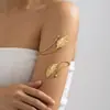 Pulsera de Brazo Abierto de Caracola y Estrella de Mar Estilo Vacaciones de Playa Europeas y Americanas, Anillo de Brazo Ajustable para Mujer con Flor Personalizada Temática del Océano