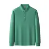 Camisas Polo Masculinas de Manga Longa Outono e Inverno Uniformes para Grupos Corporativos Logo Bordado Estampado Prontas para Uso Atacado Tops Masculinos com Gola