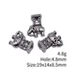 19X14X8.5Mm 4.8g Cor Prata Antiga Furo Grande Contas de Elefante Acessórios para Joias DIY Atacado do Fabricante