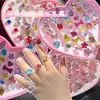 Anillo para Niñas Pequeña Princesa Chica Linda Piedra Preciosa Dibujo Animado Joyería Bebé Brillante Anillo de Pedrería Set para Niña