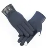 Luvas Quentes com Laço, Espessadas e Forradas com Lã para o Inverno, Vestuário para Ciclismo ao Ar Livre, Compatíveis com Tela Sensível ao Toque, Luvas Térmicas de Outono e Inverno