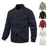 Chaqueta Transfronteriza para Hombre, Primavera y Otoño, Abrigo Casual Versátil Simple, Top Deportivo Holgado con Cuello de Béisbol para Hombre