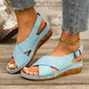 Nuevas Sandalias de Cuña con Tiras Cruzadas 2026 para Mujer, Verano, Comercio Exterior Transfronterizo, Talla Grande, Sandalias Ligeras de Suela Gruesa al por Mayor 43