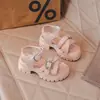 Sandalias Infantiles Primavera Verano Nuevo Estilo Niñas Suela Gruesa Zapatos Romanos Versátiles Moda Punta Abierta Zapatos de Tacón Alto Zapatos para Exteriores Playa