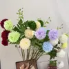 Bolas de Flores Artificiais para Casamentos, Crisântemo de 3 Cabeças, Arranjos de Flores Artificiais para Decorações de Casamento, Arranjos de Flores para Decoração de Casa