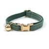 Mizha jefe nuevo estilo británico excremento de pato verde terciopelo collar de campana para gato lindo collar de gato pajarita de gato