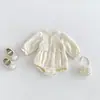 Novo Macacão Romper de Renda Doce Princesa para Bebês Meninas, Outono 2026, Macacão de Gaze de Algodão com Manga Longa