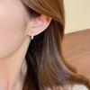 Brincos de Argola Pequena com Flash de Agulha de Prata de Alto Grau Fada Diamante de Alto Grau Prata Esterlina Luxo Leve Elegante Versátil Zircônia