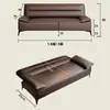Sofá de sala para apartamentos pequeños, multifuncional, plegable, apto para propiedades de alquiler, sofá de cuero de dos o tres plazas, sofá cama de doble propósito para dormitorio