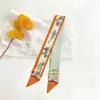 Bufanda de Seda Diagonal Estilo Nuevo, Cinta de Seda Imitación, Diadema de Seda de Sarga Estampada para Mujer, Decoración para Bolso, Bufanda para Cuello Estampada Digitalmente